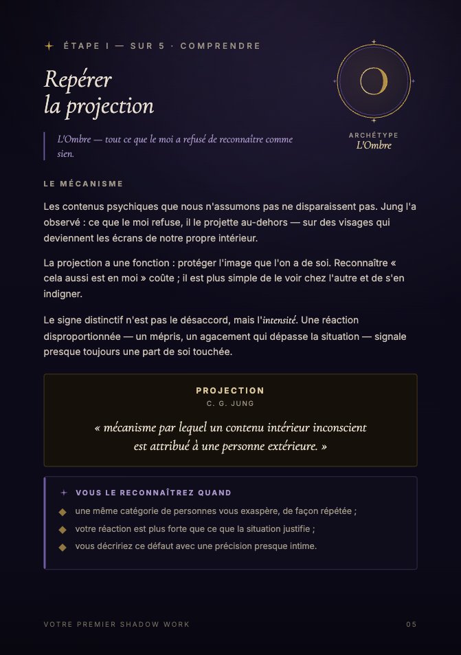 Page Comprendre — Repérer la projection